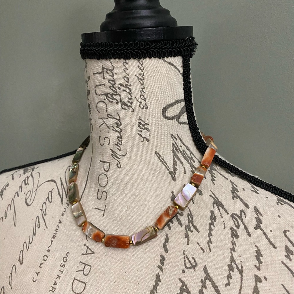 Vintage Elegant Abalone shell beaded Necklace